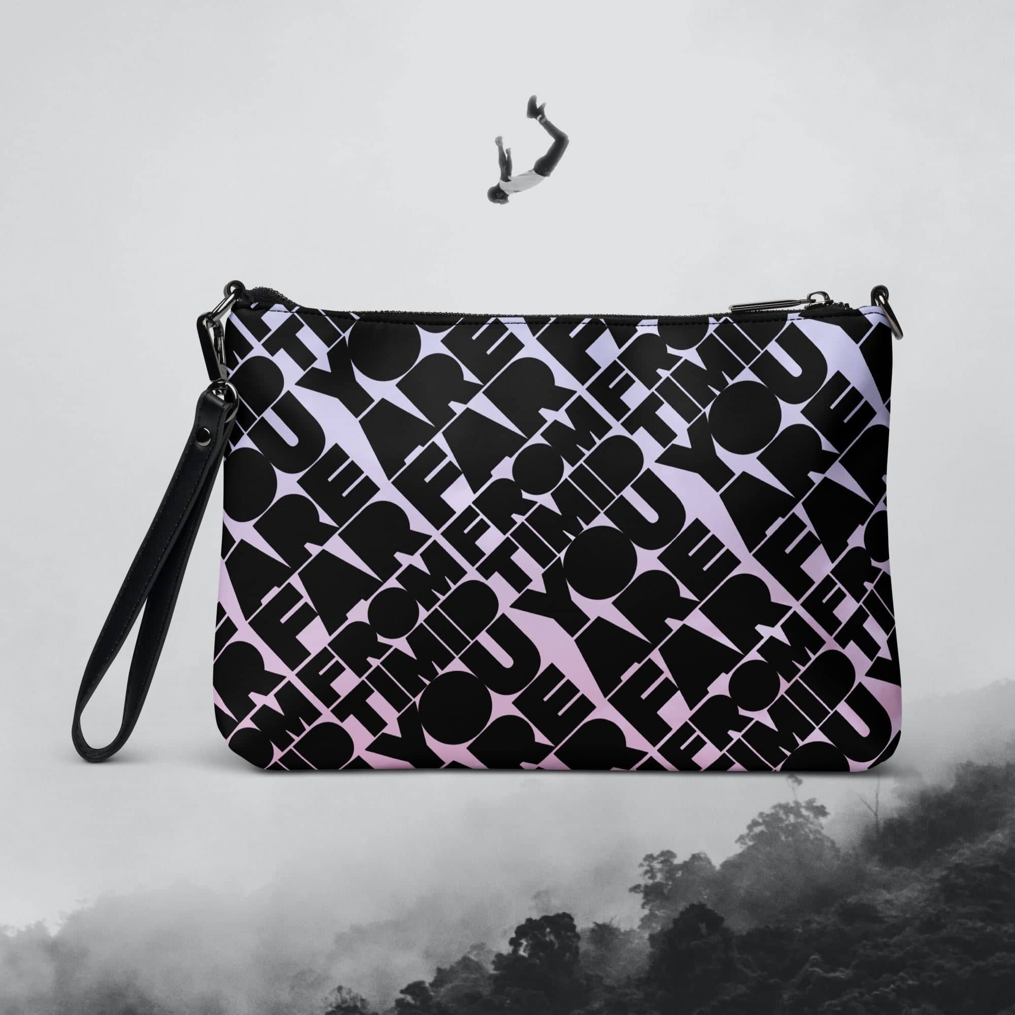 YOU ARE FAR FROM TIMID CROSSBODY BAG - BLACK/CLOUDS