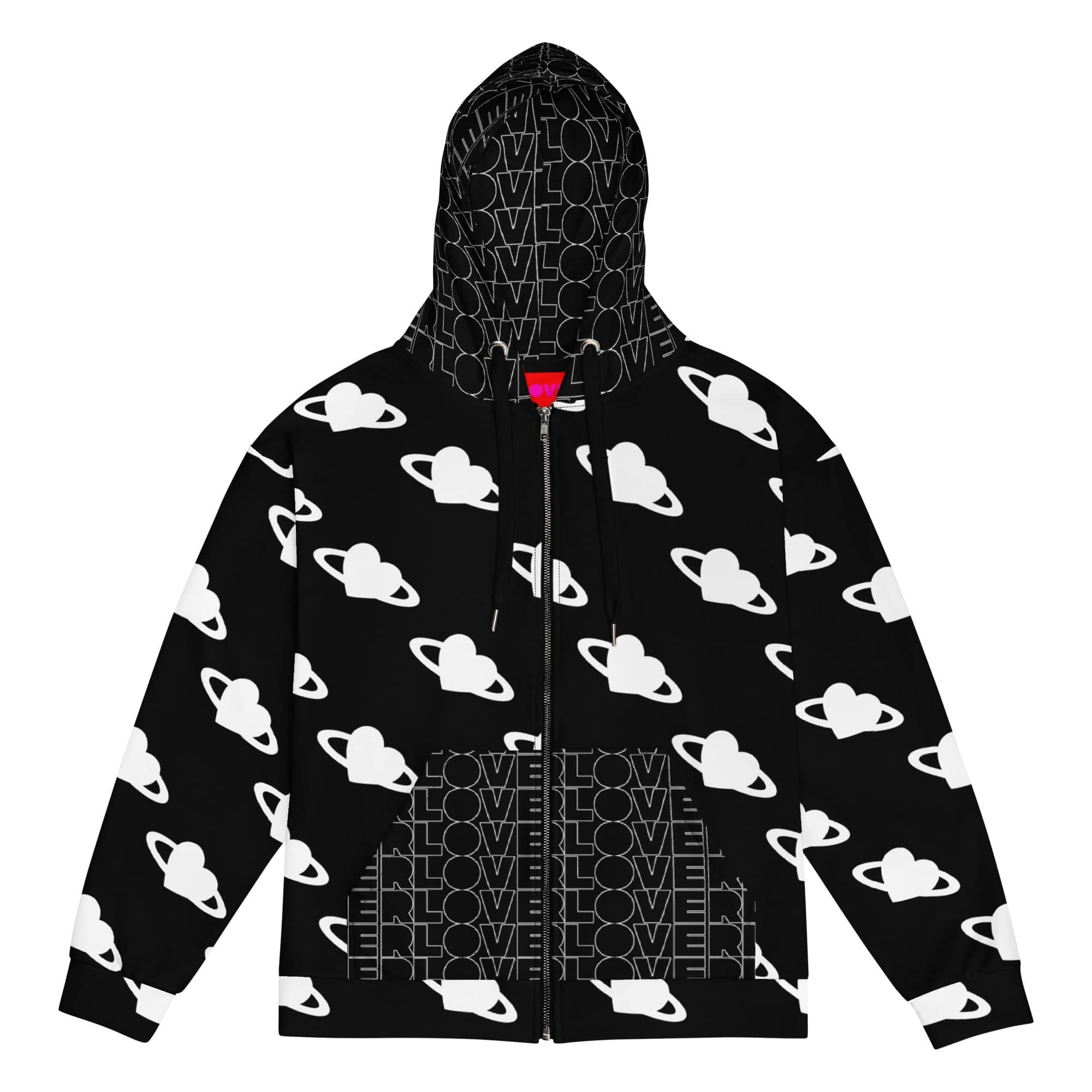 Urban Galactic Lover Unisex Eco Zip Hoodie - Black/White