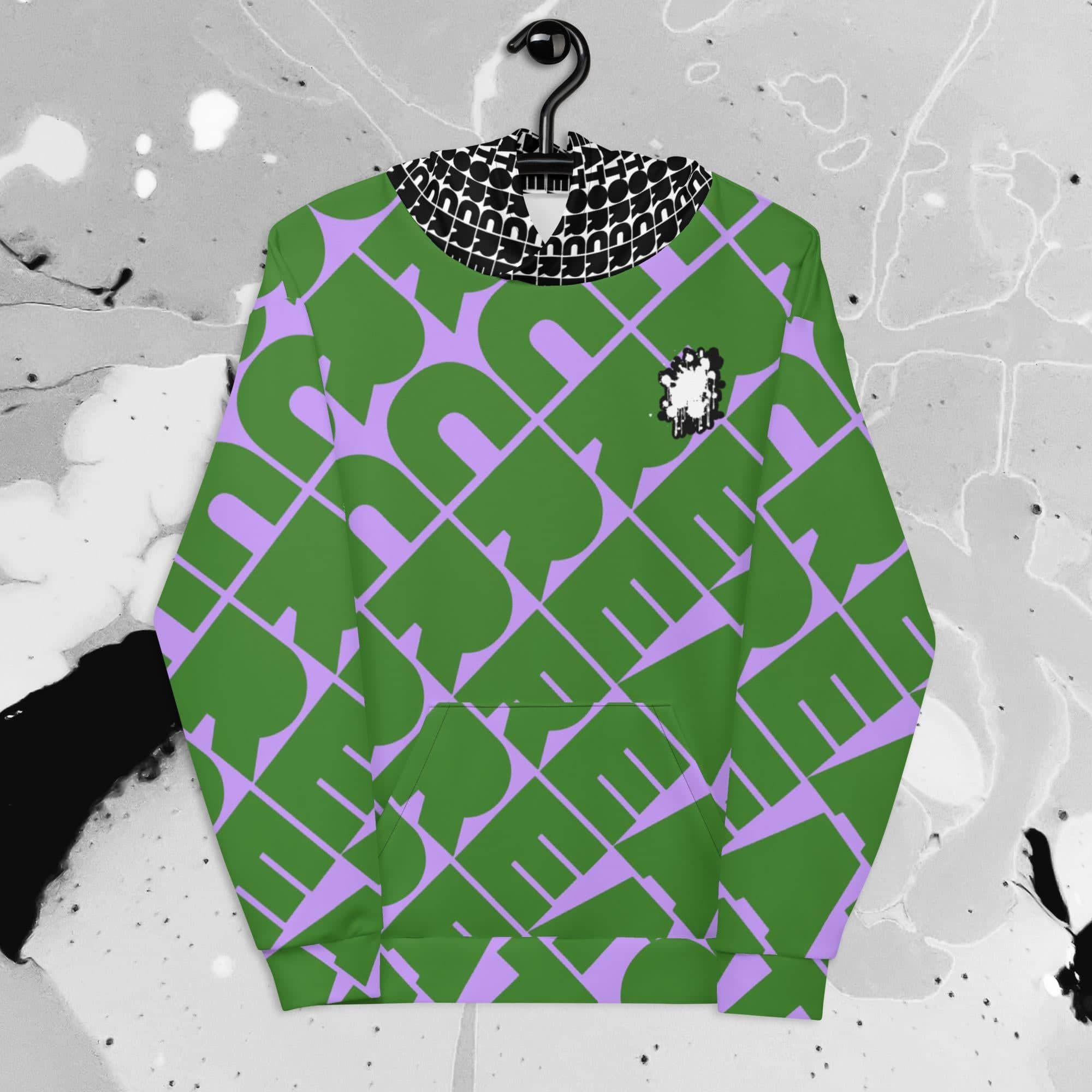 UNISEX CREATOR EXPRESSION HOODIE - EMERALD/LAVENDER