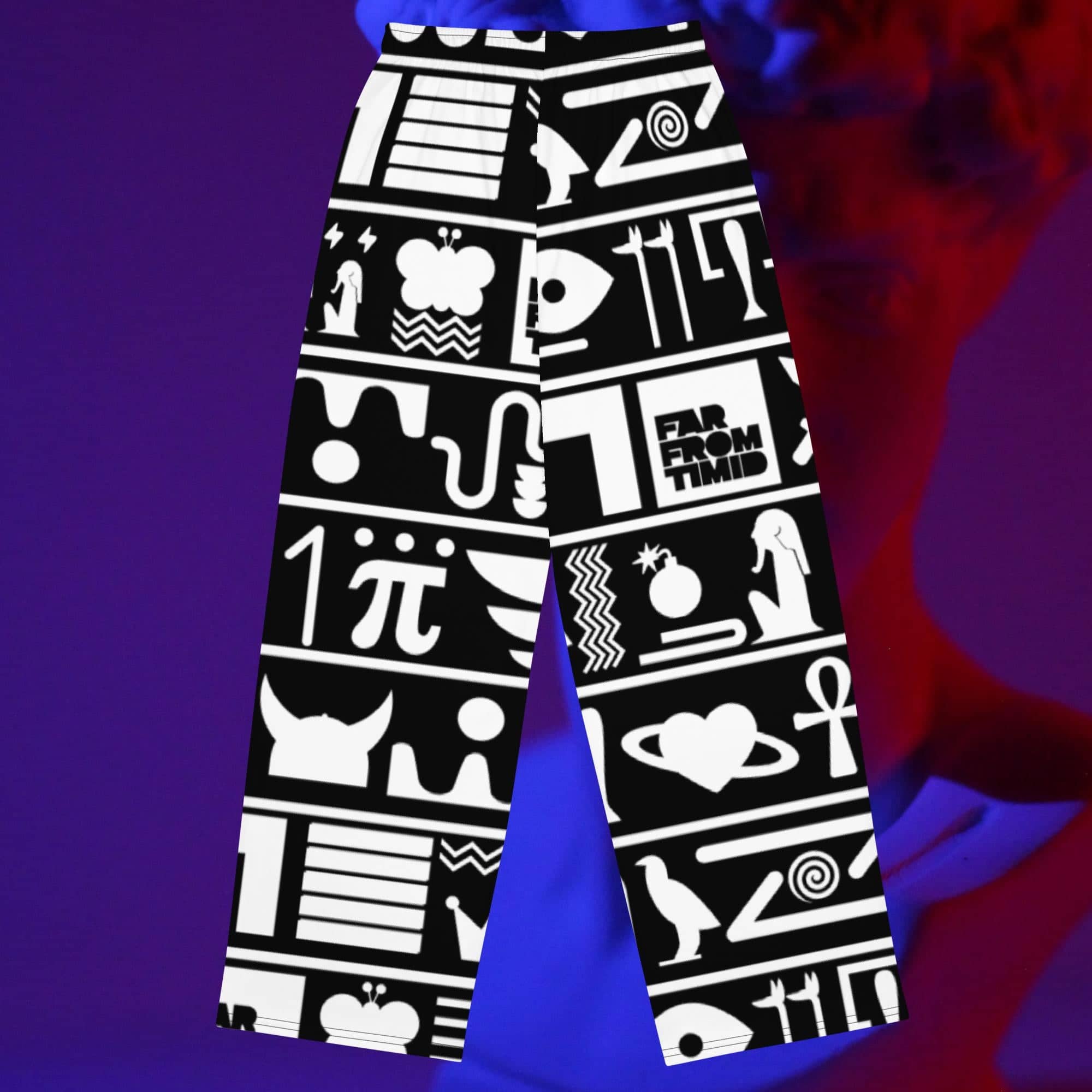 MEN'S HIEROGLYPH TRAVEL PANTS - BLACK/WHITE