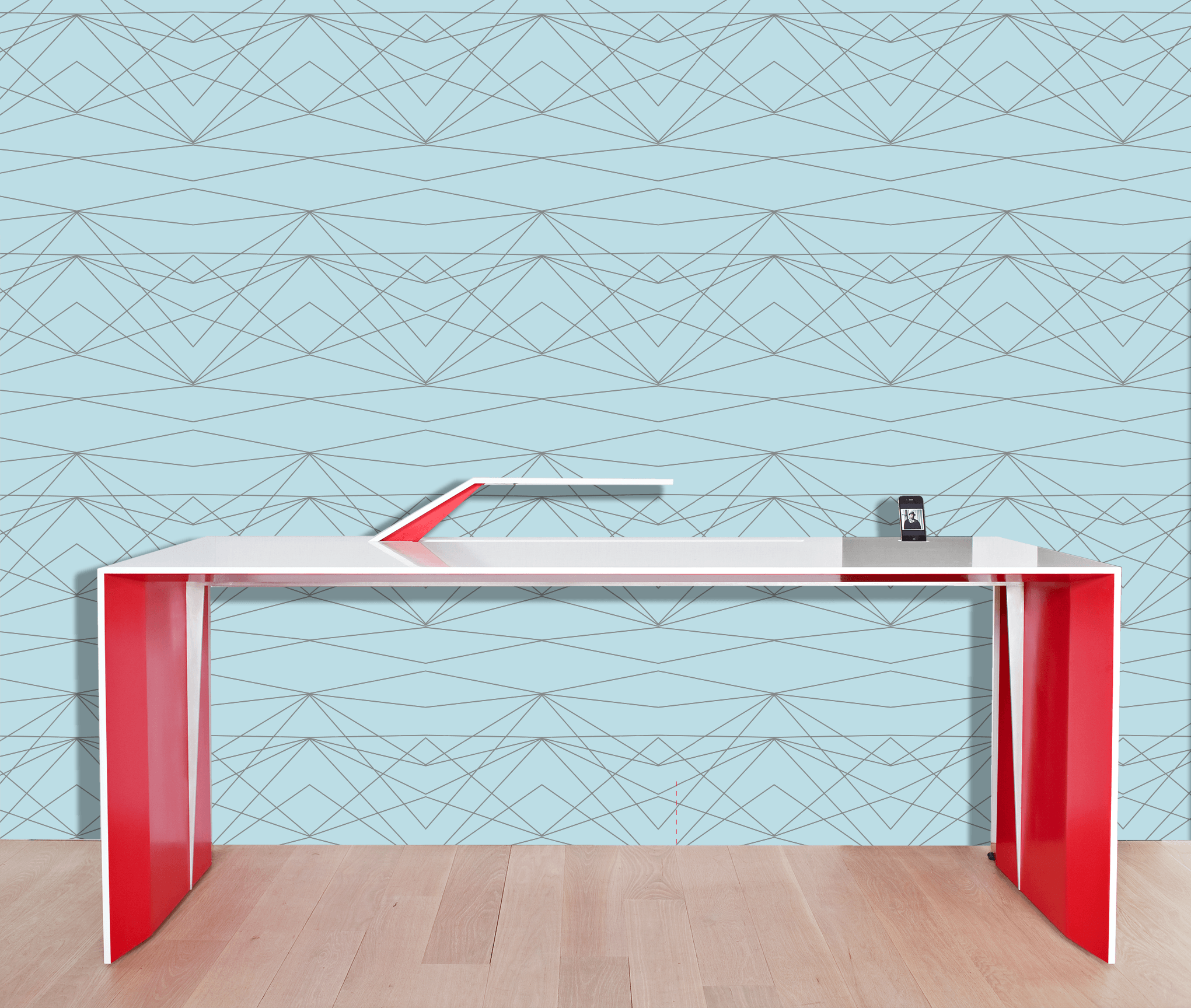 So Fine Luxurious Wallpaper - Divine Grace - Baby Blue/Grey - Far From Timid